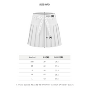RIBBON BELT HIGH-WAIST DOUBLE PLEATED SKIRT