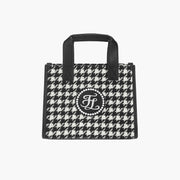 HOUNDSTOOTH SQUARE TOTE BAG