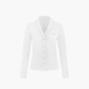 RIBBED FRILL CARDIGAN