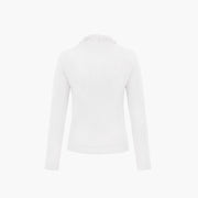 RIBBED FRILL CARDIGAN