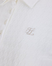 HOUNDSTOOTH JACQUARD COLLAR T-SHIRT