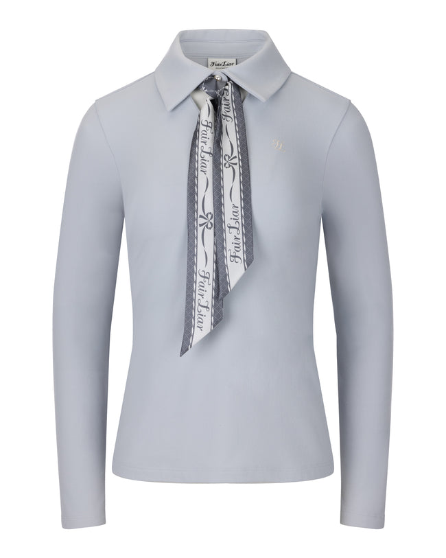 SCARF SET SHOULDER SHIRRING T-SHIRT