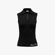 WIDE COLLAR SLEEVELESS KNIT