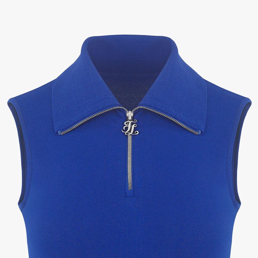 WIDE COLLAR SLEEVELESS KNIT