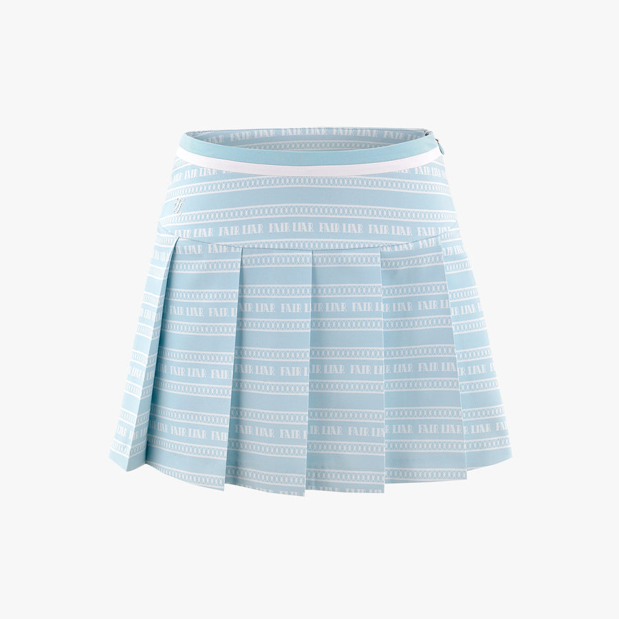 LOGO PATTERN PRINT PLEATED SKIRT