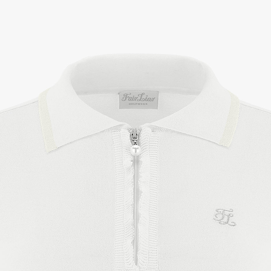 FRONT RUFFLE COLLAR KNIT