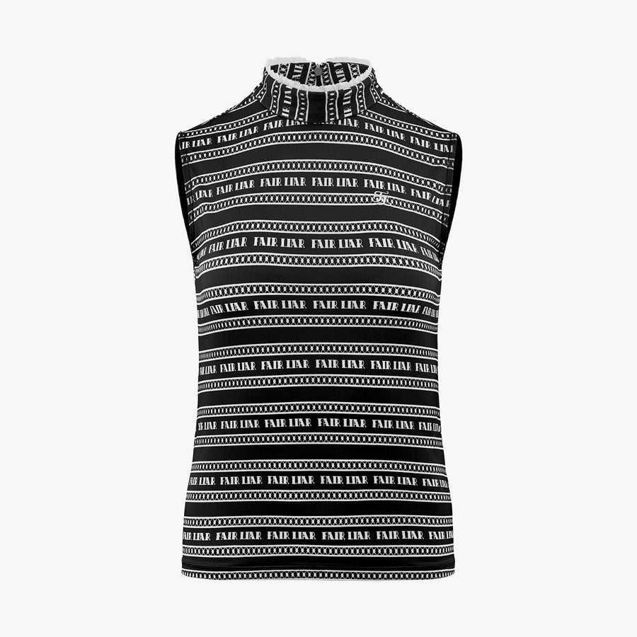 LOGO PATTERN PRINT SLEEVELESS T-SHIRT