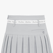 RIBBON BELT HIGH-WAIST DOUBLE PLEATED SKIRT