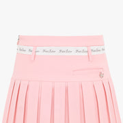 RIBBON BELT HIGH-WAIST DOUBLE PLEATED SKIRT