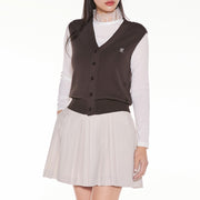 LOGO SNAP PLEATED SKIRT