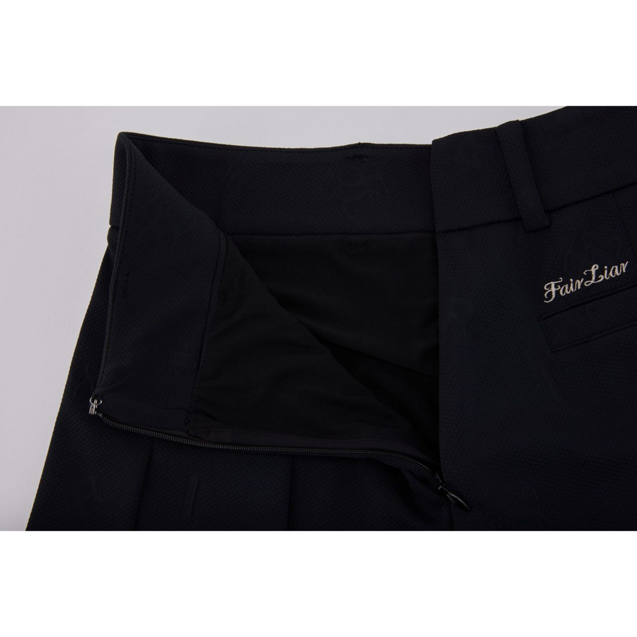 LETTERING JACQUARD PLEATED SKIRT