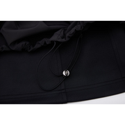 BACK SHIRRING ZIP-UP VEST