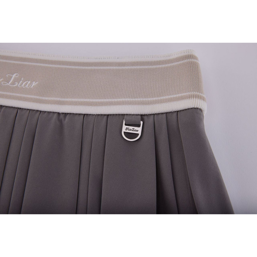 DOUBLE PLEATED BAND SKIRT