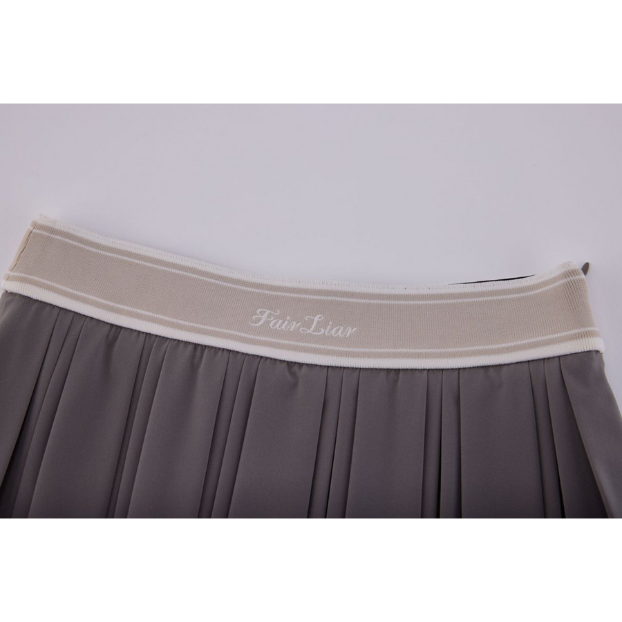DOUBLE PLEATED BAND SKIRT