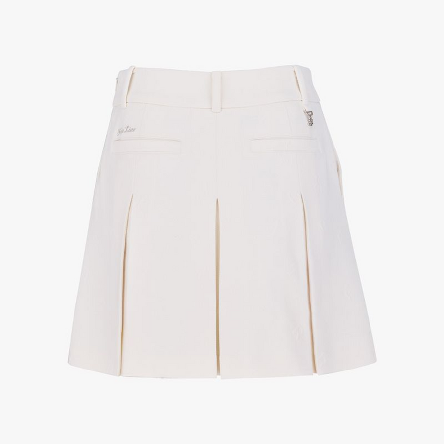 LETTERING JACQUARD PLEATED SKIRT