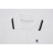 COLLAR PLEATED ZIP-UP DRESS