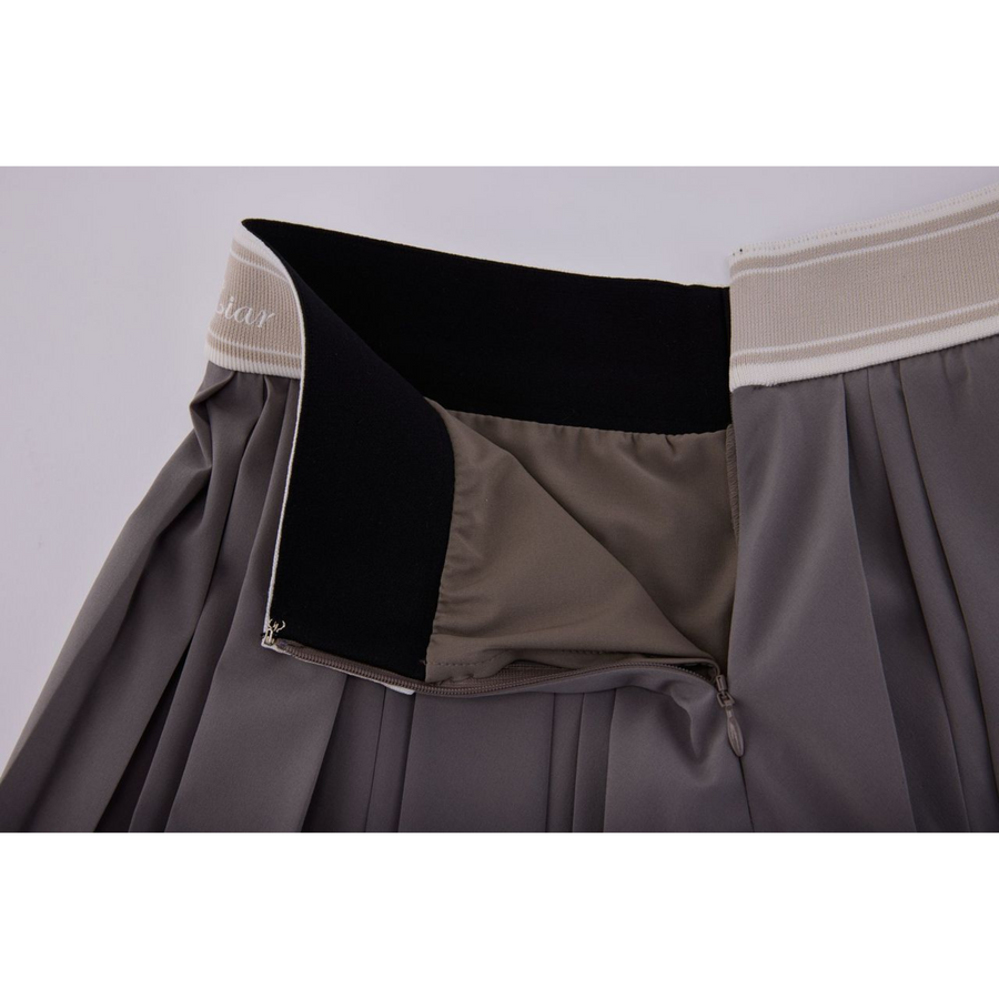DOUBLE PLEATED BAND SKIRT