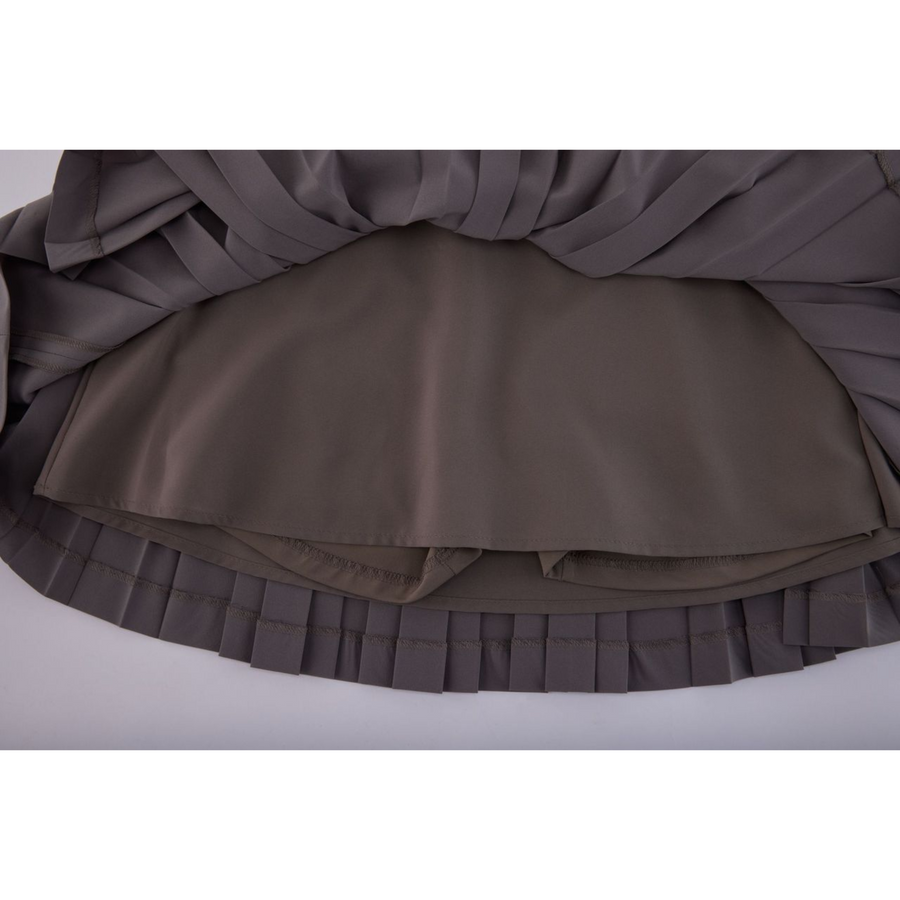 DOUBLE PLEATED BAND SKIRT