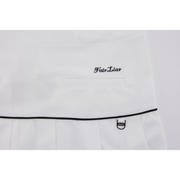 COLLAR PLEATED ZIP-UP DRESS