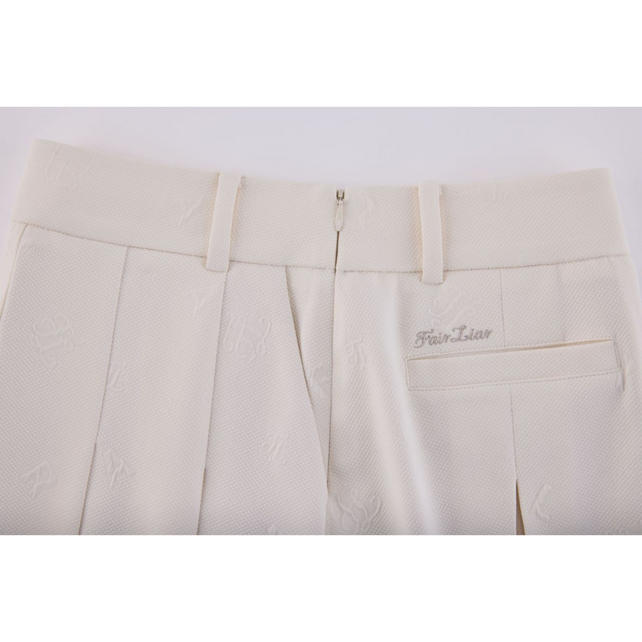 LETTERING JACQUARD PLEATED SKIRT