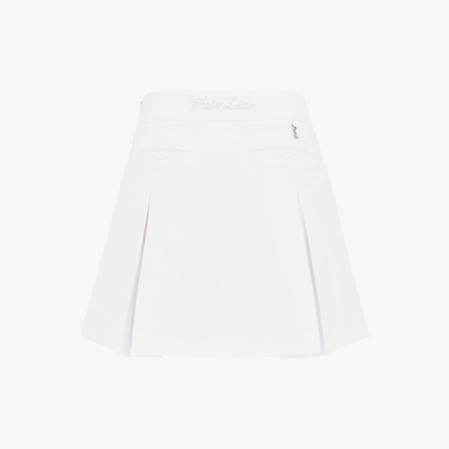 RIBBON BELT WIDE PLEATED SKIRT