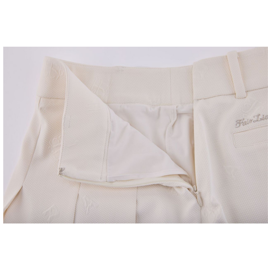 LETTERING JACQUARD PLEATED SKIRT
