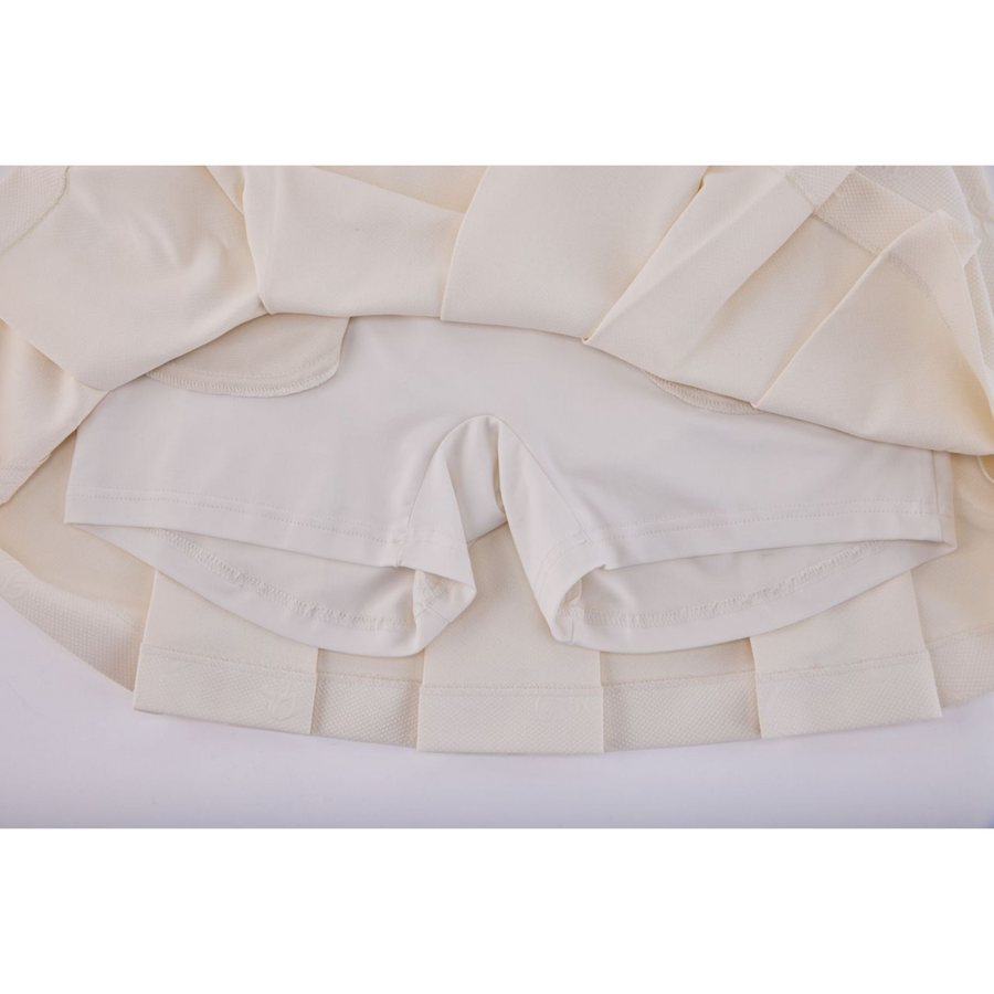 LETTERING JACQUARD PLEATED SKIRT