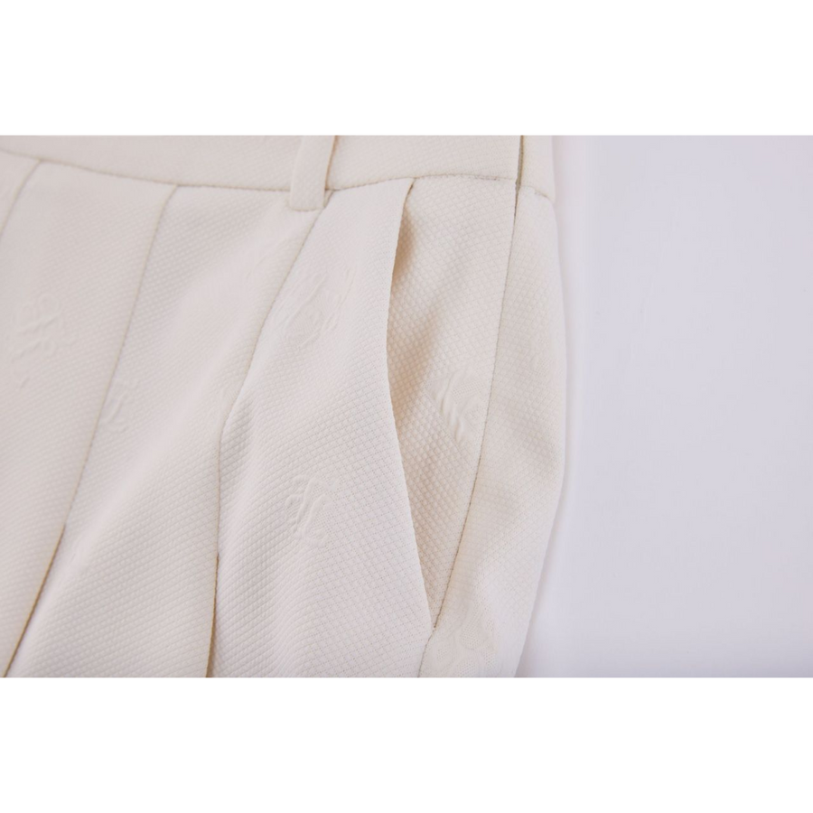 LETTERING JACQUARD PLEATED SKIRT