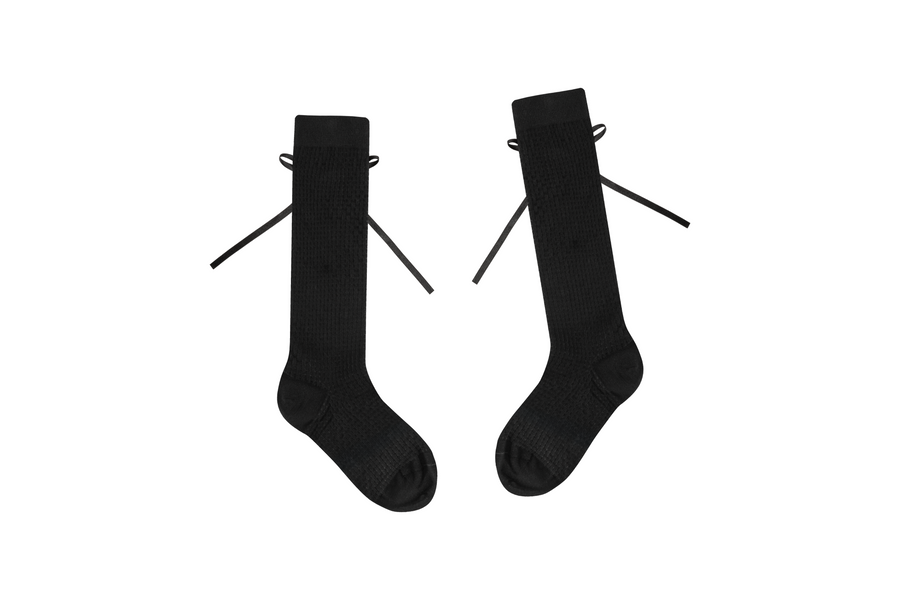 MESH RIBBON KNEE SOCKS