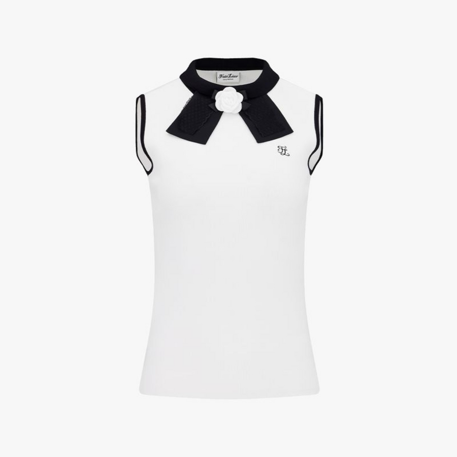 DETACHABLE CORSAGE SLEEVELESS KNIT
