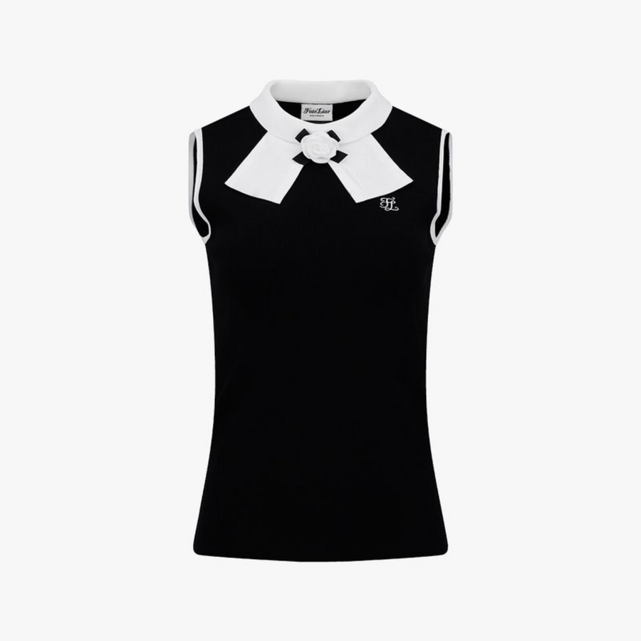 DETACHABLE CORSAGE SLEEVELESS KNIT