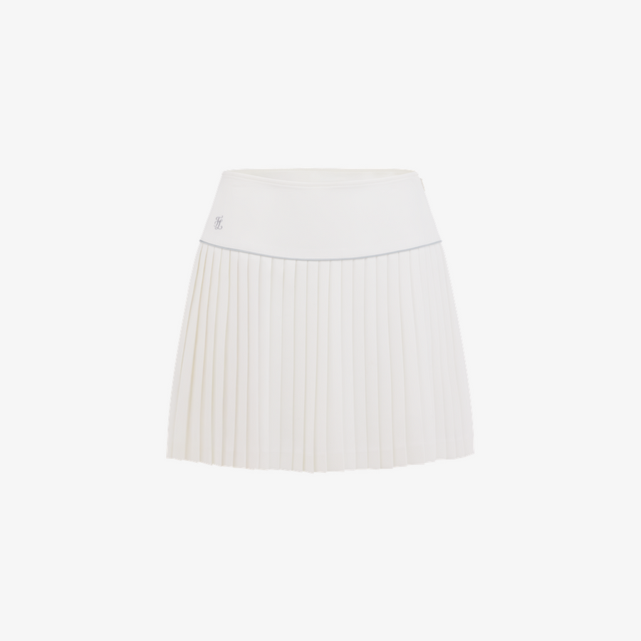 SILK TWIST FLARE PLEATS SKIRT