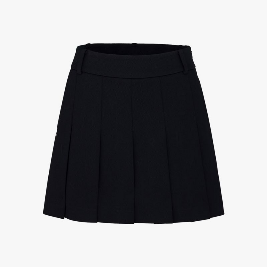 LETTERING JACQUARD PLEATED SKIRT