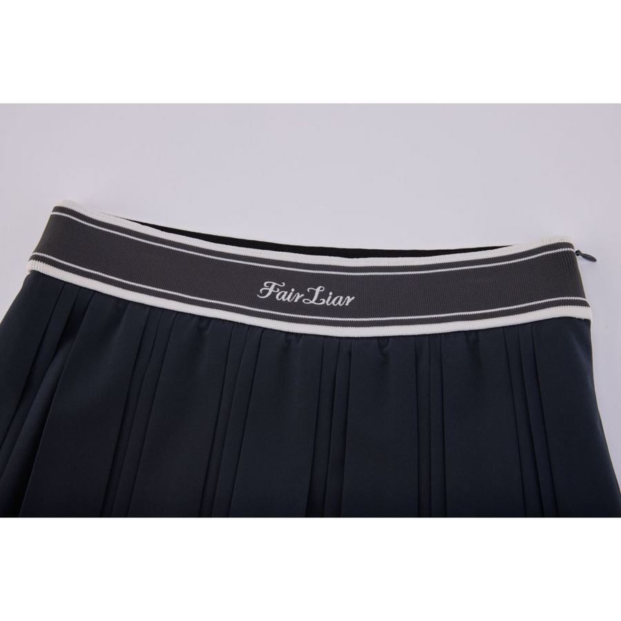 DOUBLE PLEATED BAND SKIRT