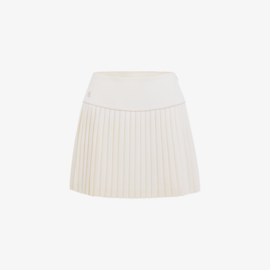 SILK TWIST FLARE PLEATS SKIRT