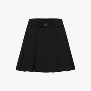 RIBBON BELT WIDE PLEATED SKIRT