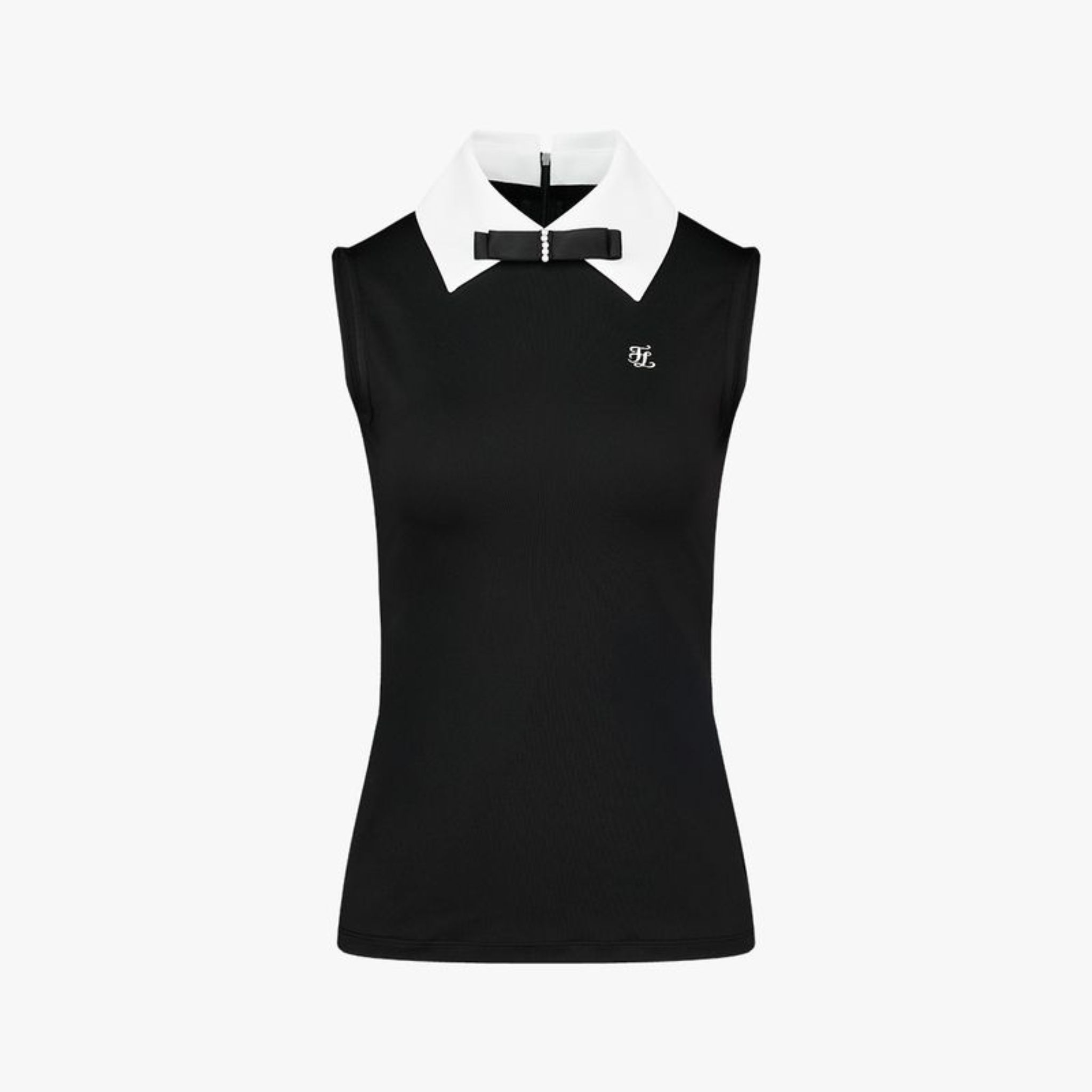 BIG COLLAR RIBBON SLEEVELESS T-SHIRT