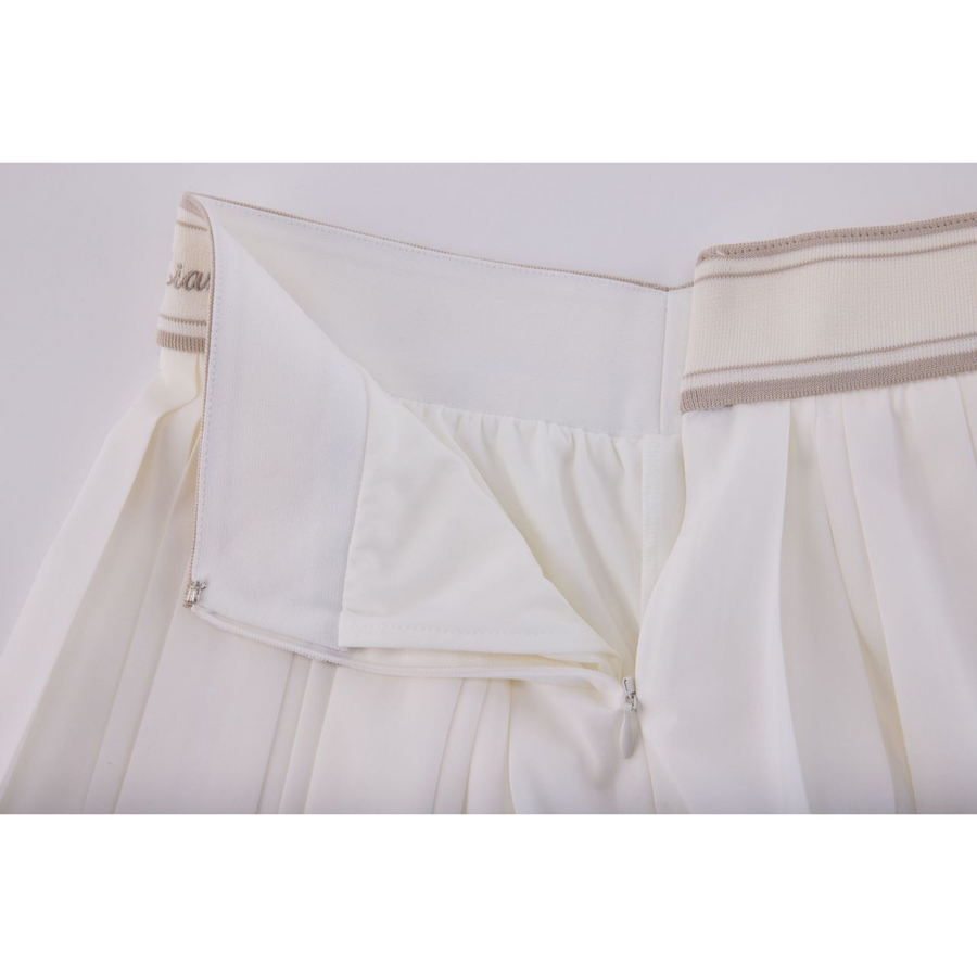 DOUBLE PLEATED BAND SKIRT