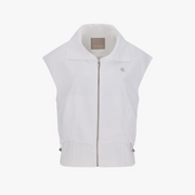 BACK SHIRRING ZIP-UP VEST