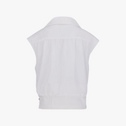 BACK SHIRRING ZIP-UP VEST