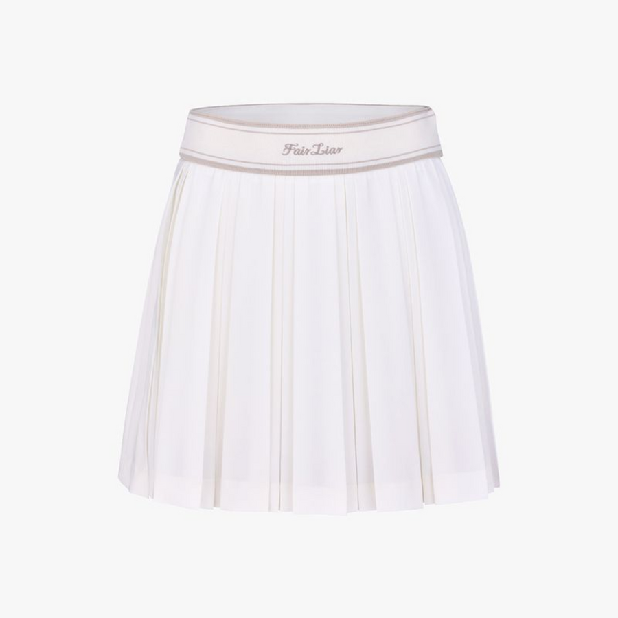 DOUBLE PLEATED BAND SKIRT