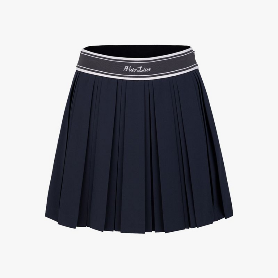 DOUBLE PLEATED BAND SKIRT