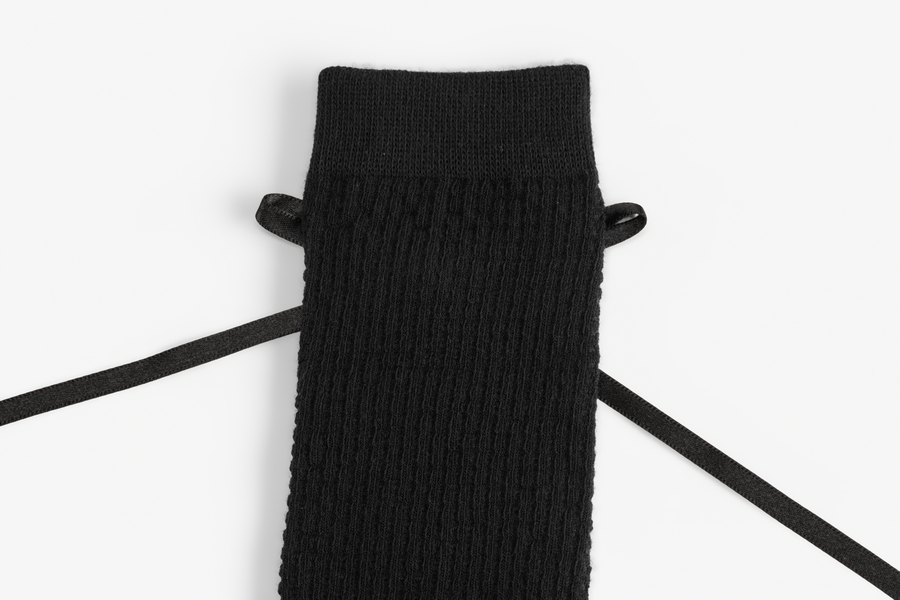 MESH RIBBON KNEE SOCKS