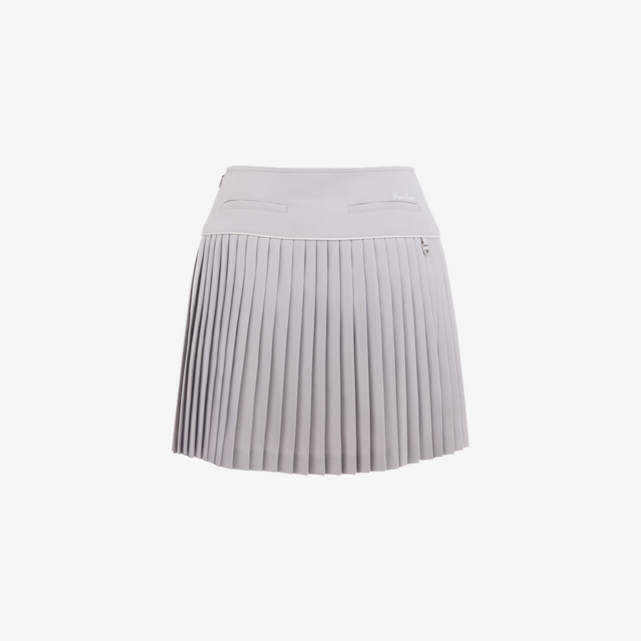 SILK TWIST FLARE PLEATS SKIRT