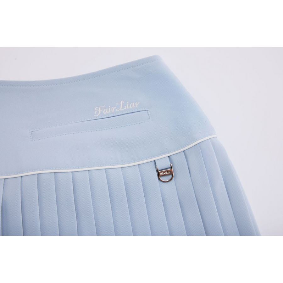 SILK TWIST FLARE PLEATS SKIRT