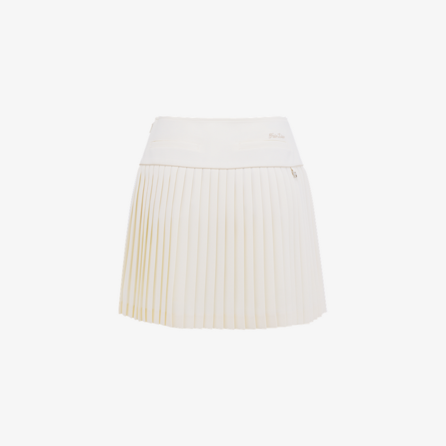 SILK TWIST FLARE PLEATS SKIRT