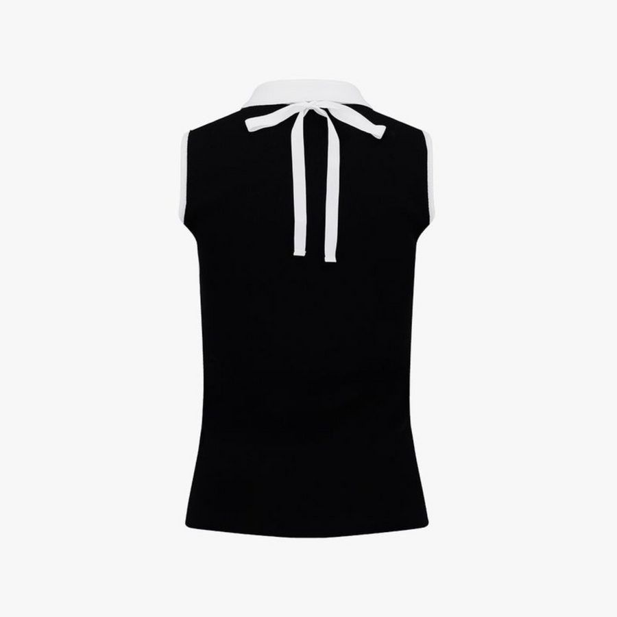 DETACHABLE CORSAGE SLEEVELESS KNIT