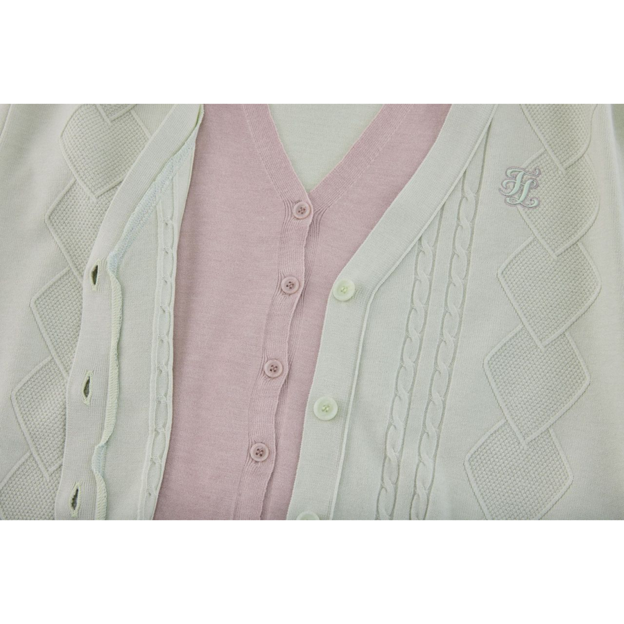 DOUBLE LAYER V-NECK CARDIGAN