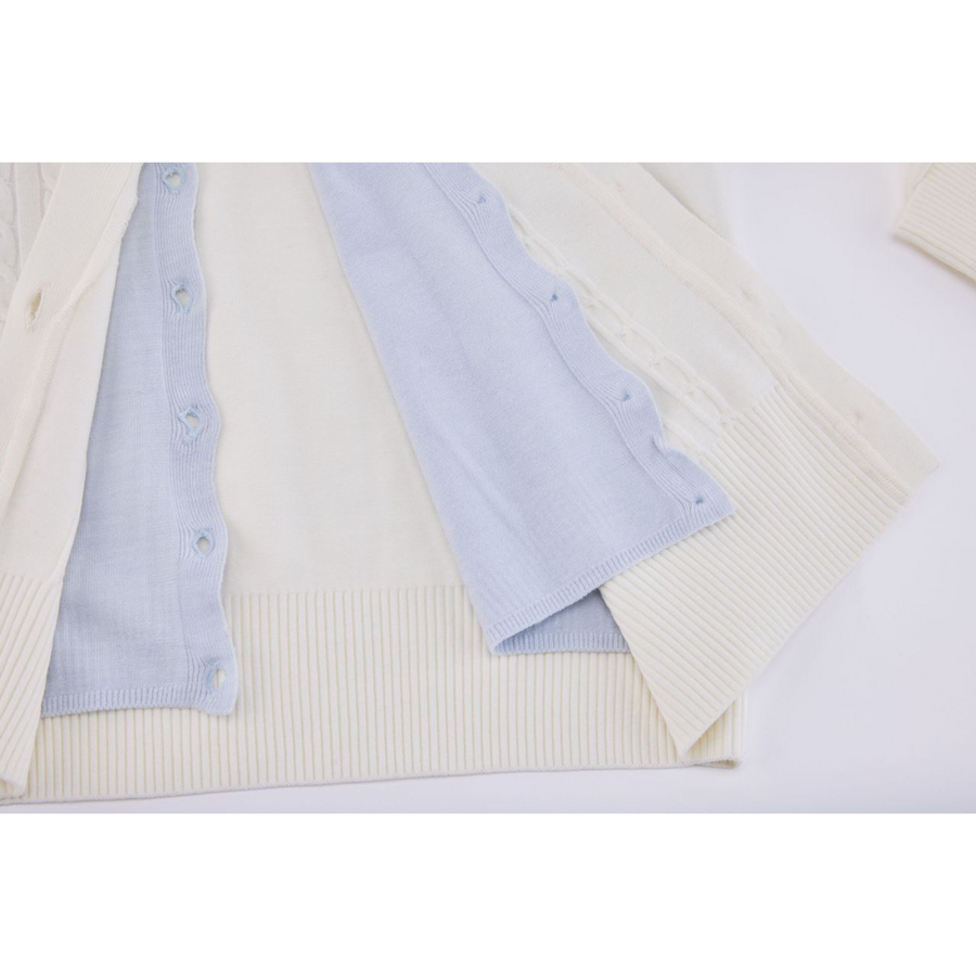 DOUBLE LAYER V-NECK CARDIGAN