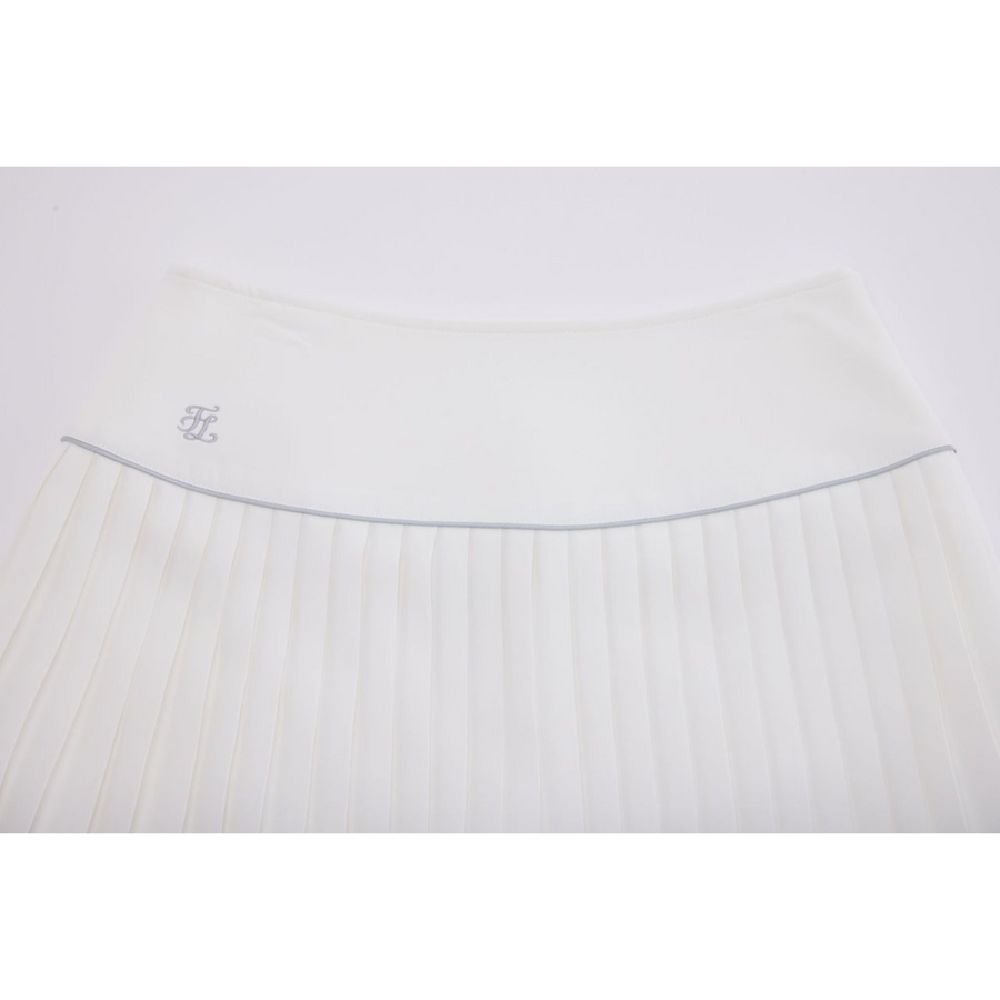 SILK TWIST FLARE PLEATS SKIRT